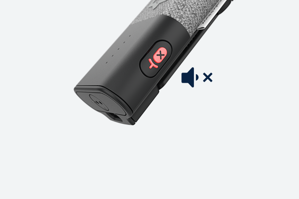 Clip microphone with mute button