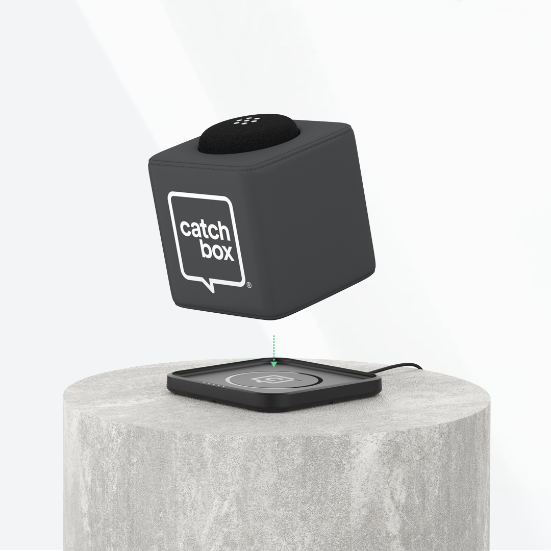 Catchbox Cube microphone wireless charger